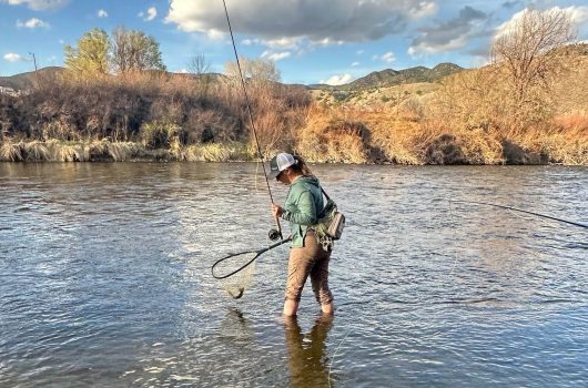 ArkAngler wading the waters in the Arkansas River