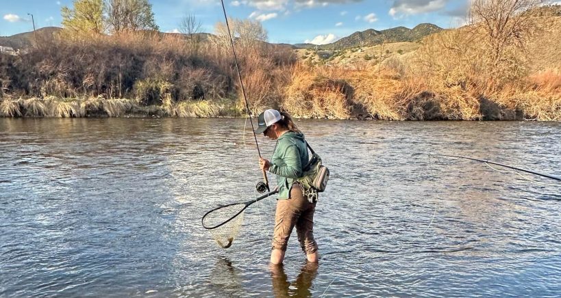 ArkAngler wading the waters in the Arkansas River